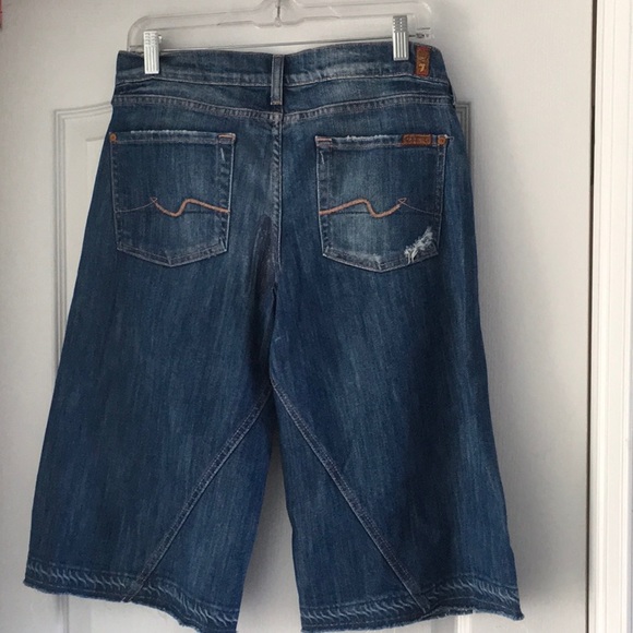 denim culotte shorts